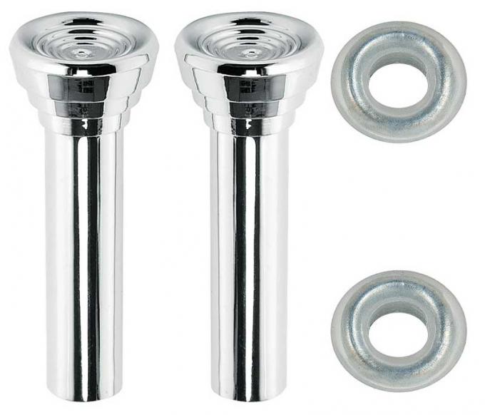 OER 1961-64 GM Full Size, Door Lock Knob Kit, Plastic, Chrome Knobs, With Clear Ferrules *R2583