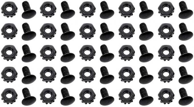 OER {year} {make} {model} Rivet Head Bolt with Nut, Set of 25, Black *881236