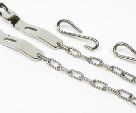 OER 1958-66 Chevrolet, GMC Fleetside Pickup, Tailgate Chain Set, With Hardware, Stainless Steel 100867