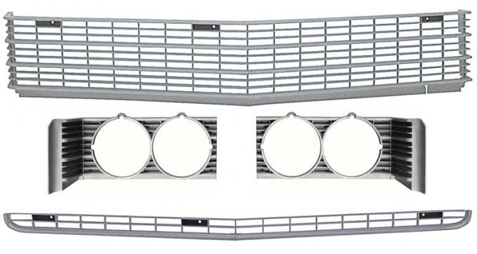 OER 1969 Impala / Full Size Front Grills and Headlamp Bezel Set, 4 Piece Set *881345