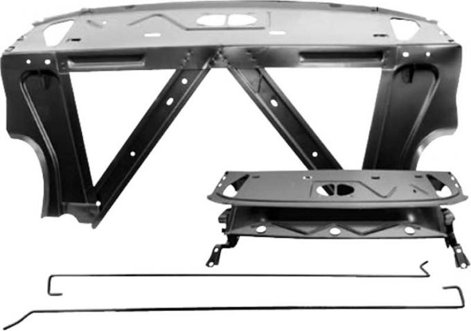 OER 1966-67 Chevy II, Nova, Trunk Divider and Rear Shelf Panel Assembly, w/Trunk Lid Hinges, EDP Coated 15192