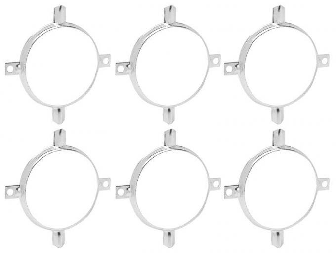 OER 1961 Chevrolet Impala, Tail Lamp / Back-up Lamp Trim Ring Ornament Bezel Set, 6-Pieces *881282