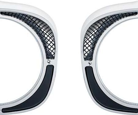 OER 1957 Chevrolet Bel Air, 150, 210, Nomad, Headlamp Bezels, with Gaskets, Pair TF400002