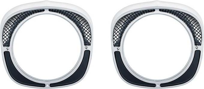 OER 1957 Chevrolet Bel Air, 150, 210, Nomad, Headlamp Bezels, with Gaskets, Pair TF400002