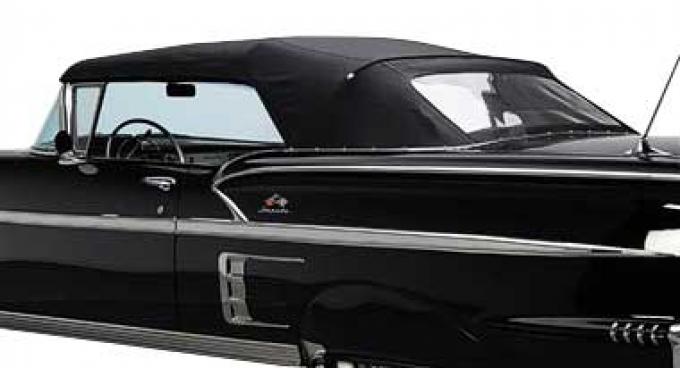 OER 1958 Cherolet/Pontiac, Convertible Top Kit, With Plastic Window, Pinpoint Vinyl, Black *CT125133