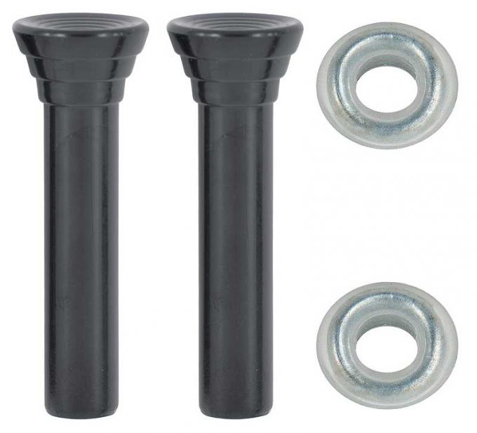 OER 1961-64 GM Full Size, Door Lock Knob Kit, Plastic, Black Knobs, With Clear Ferrules *R2582