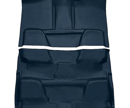 OER 1973-80 Chevrolet, GMC Pickup, Crew Cab, Molded Vinyl Flooring Kit, Vinyl, Standard Backing, Column Shift, Automatic or 3-Speed Manual, 2WD, Medium Blue T3772741