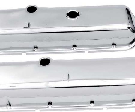 OER 1965-91 Chevrolet, Valve Covers, 396-454 Big Block, Without Baffles, Chrome T9503